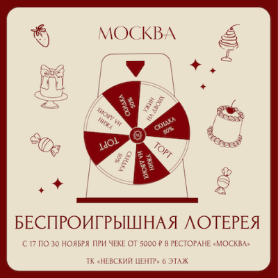 Беспроигрышная лотерея от ресторана «Москва»